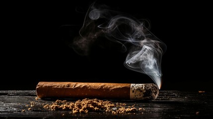 Image of cigarette on a black background.
