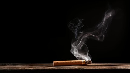 Image of cigarette on a black background.