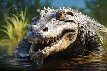 Obraz premium crocodile in the water