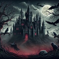 halloween night scene