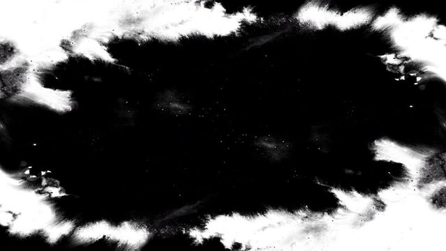 black ink streams crossing effect grunge punk and dirty  title template abstract background video effect film quality details 4k rorschach 