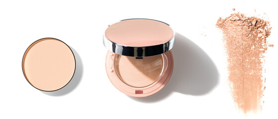 cosmetic cc cream lotion primer foundation powder with makeup mockup product and color pallete