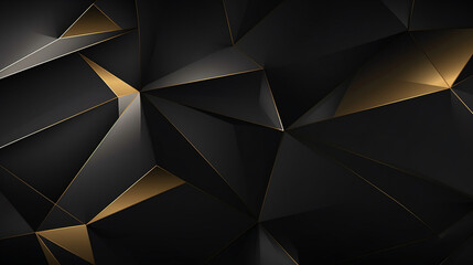 Abstract polygonal pattern luxury black