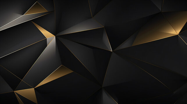 Abstract polygonal pattern luxury black © Ashley