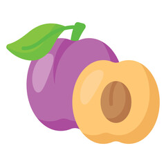 Visually appealing icon of plum in modern style, ready to use icon