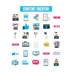content creator illustration set