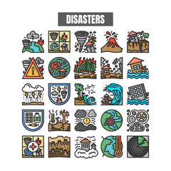 Natural Disasters icon set