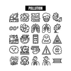 Pollution icon set