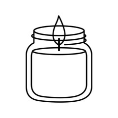 Candle in jar silhouette. Doodle illustration