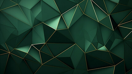 Abstract polygonal pattern luxury green