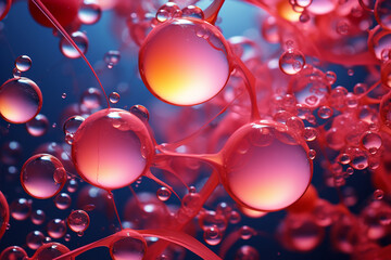 abstraction, background, bubbles, gel balls, cells, neurons, biology, human body