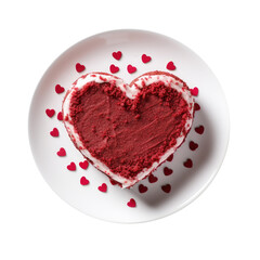 Heart Shaped Cake for Valentines Day Isolated on a Transparent Background
