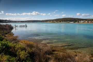Stillbay river mouth estuary and the indian ocean