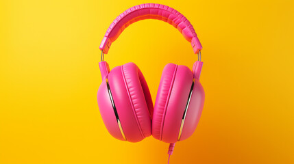 Headphones isolated on bright background. 