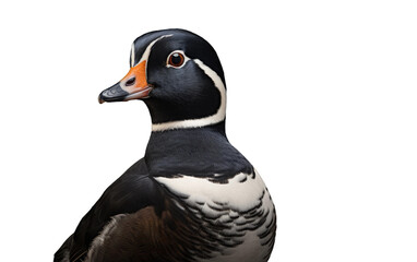 Harlequin Duck Stream Rapids Specialist Isolated on a Transparent Background PNG.