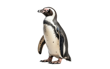 Humboldt Penguin Expert Fish Catcher Isolated on a Transparent Background PNG.