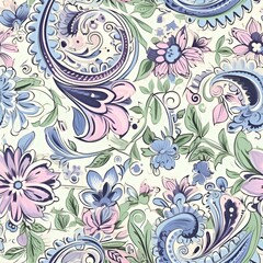 Paisley pattern in pastel colors | generative AI