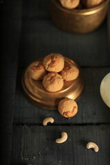 Mini Chocolate and cashew cookies. High Resolution