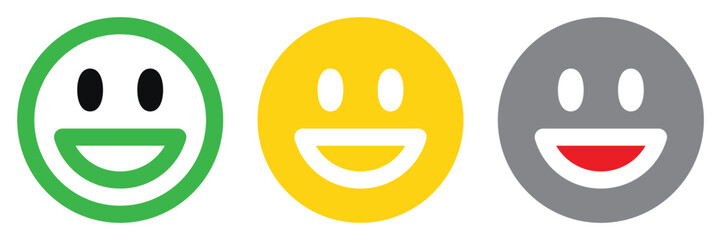 smiley face emoji icon set