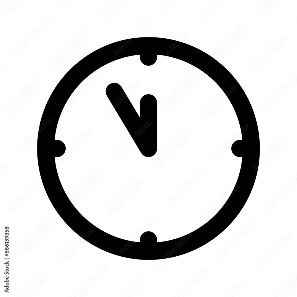 Wall mural midnight clock line icon