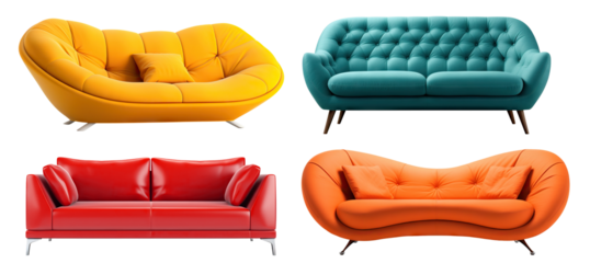 Set of designer sofas, cut out