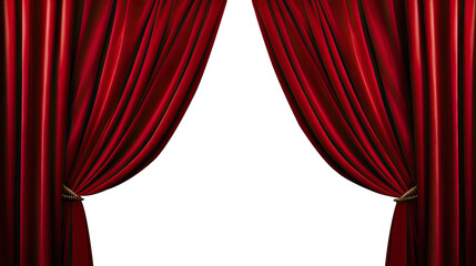 Transparent Dramatic Unveiling: Theater or Cinema Opening the Curtain - Captivating Stock Image for Sale. Transparent background	 - obrazy, fototapety, plakaty