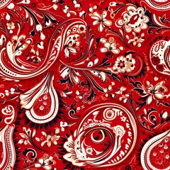 Red paisley pattern | generative AI