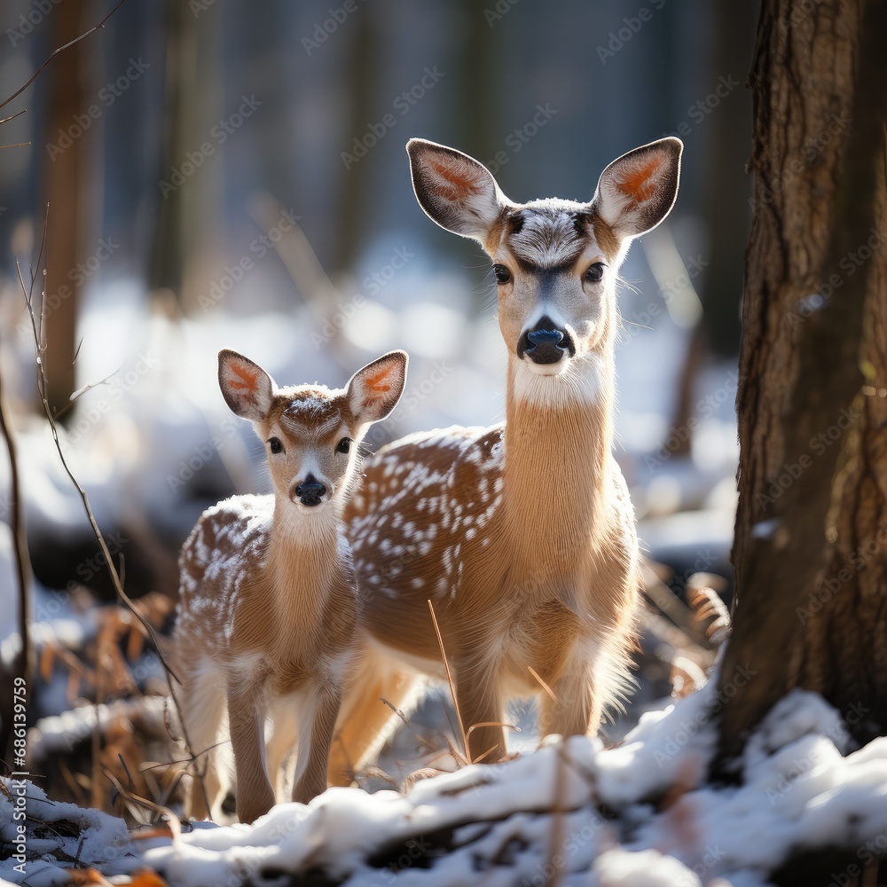 Wall mural deer in the forest