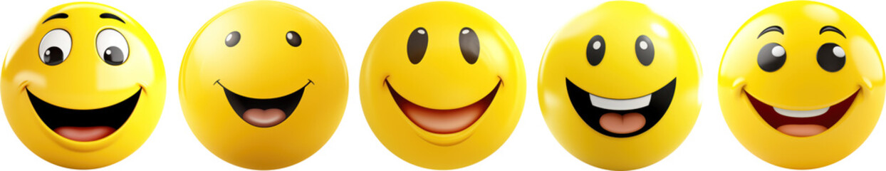 Fototapeta premium Emoji happy transparent background PNG clipart