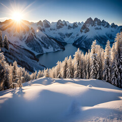 beautiful snowy alps