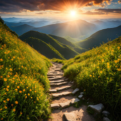 path to the top of the mountain