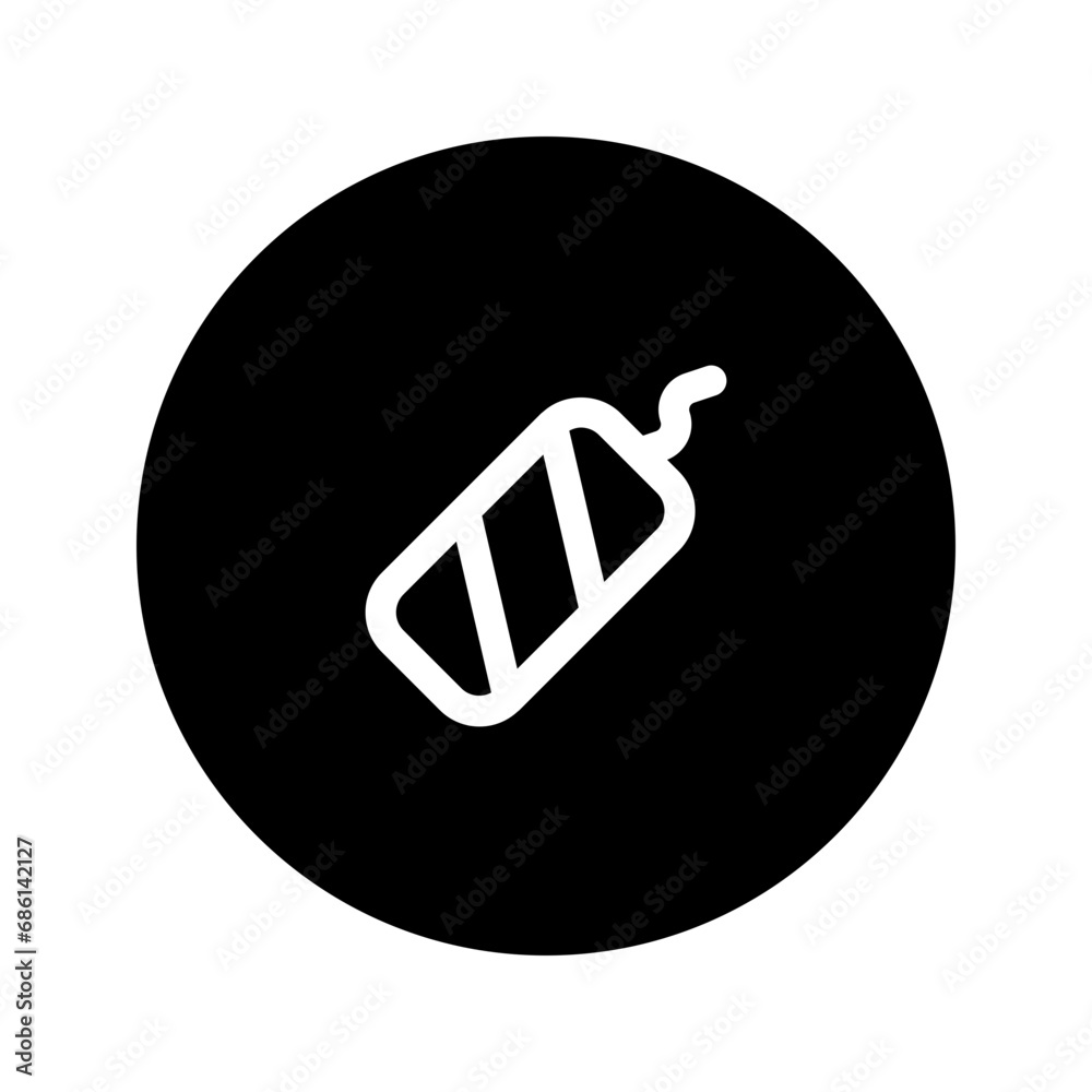 Sticker firecracker line circular icon