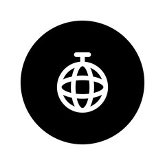 disco ball line circular icon