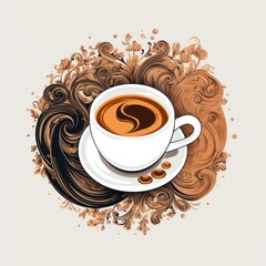 cup of coffee with beans