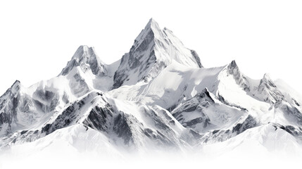 Fototapeta na wymiar Snow mountain. Isolated on Transparent background.