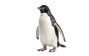 Adelie Penguin Antarctic Diver Isolated on a Transparent Background PNG.