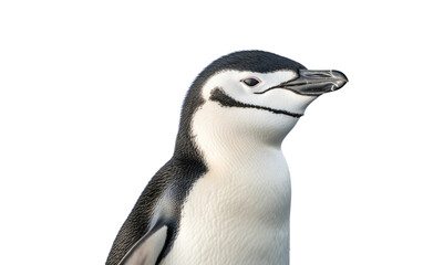 Chinstrap Penguin Antarctic waddler Isolated on a Transparent Background PNG.