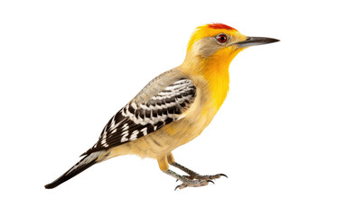 Golden Fronted Woodpecker Bark percussionist Isolated on a Transparent Background PNG.