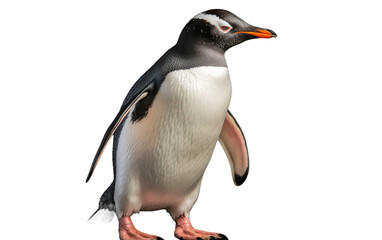 Gentoo Little Penguin Oceanic Dwarf Isolated on a Transparent Background PNG.
