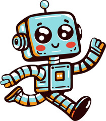 cute robot running artificial intelligence