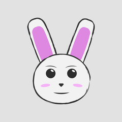 Vector illustration of Rabbit with different emotions
