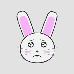 Vector illustration of Rabbit with different emotions
