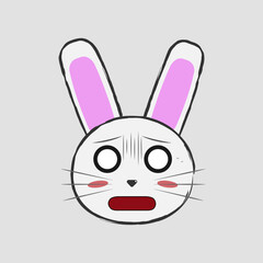 Vector illustration of Rabbit with different emotions
