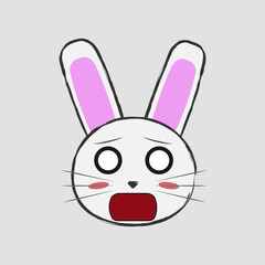 Vector illustration of Rabbit with different emotions
