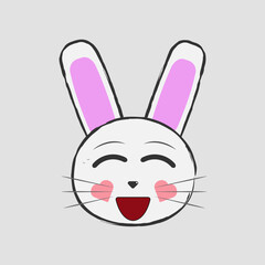 Vector illustration of Rabbit with different emotions
