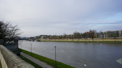 Obraz premium Vistula river Krakow autumn Poland 
