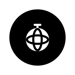disco ball glyph circular icon