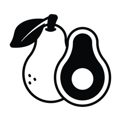 An amazing icon of avocado in modern design style, healthy diet