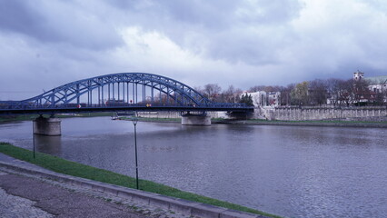 Fototapeta na wymiar Bridges in Krakow Poland autumn 