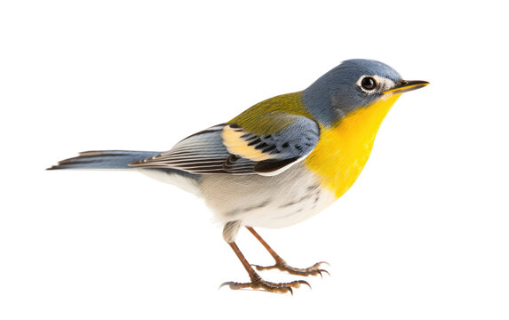 Northern Parula Leafy Serenader Isolated on a Transparent Background PNG.